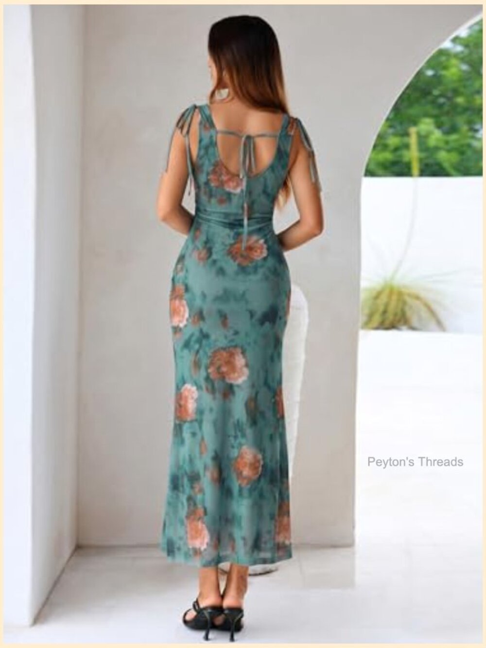 Sleeveless Bodycon Maxi Dress with Cowl Neck - Picture 5 of 6
